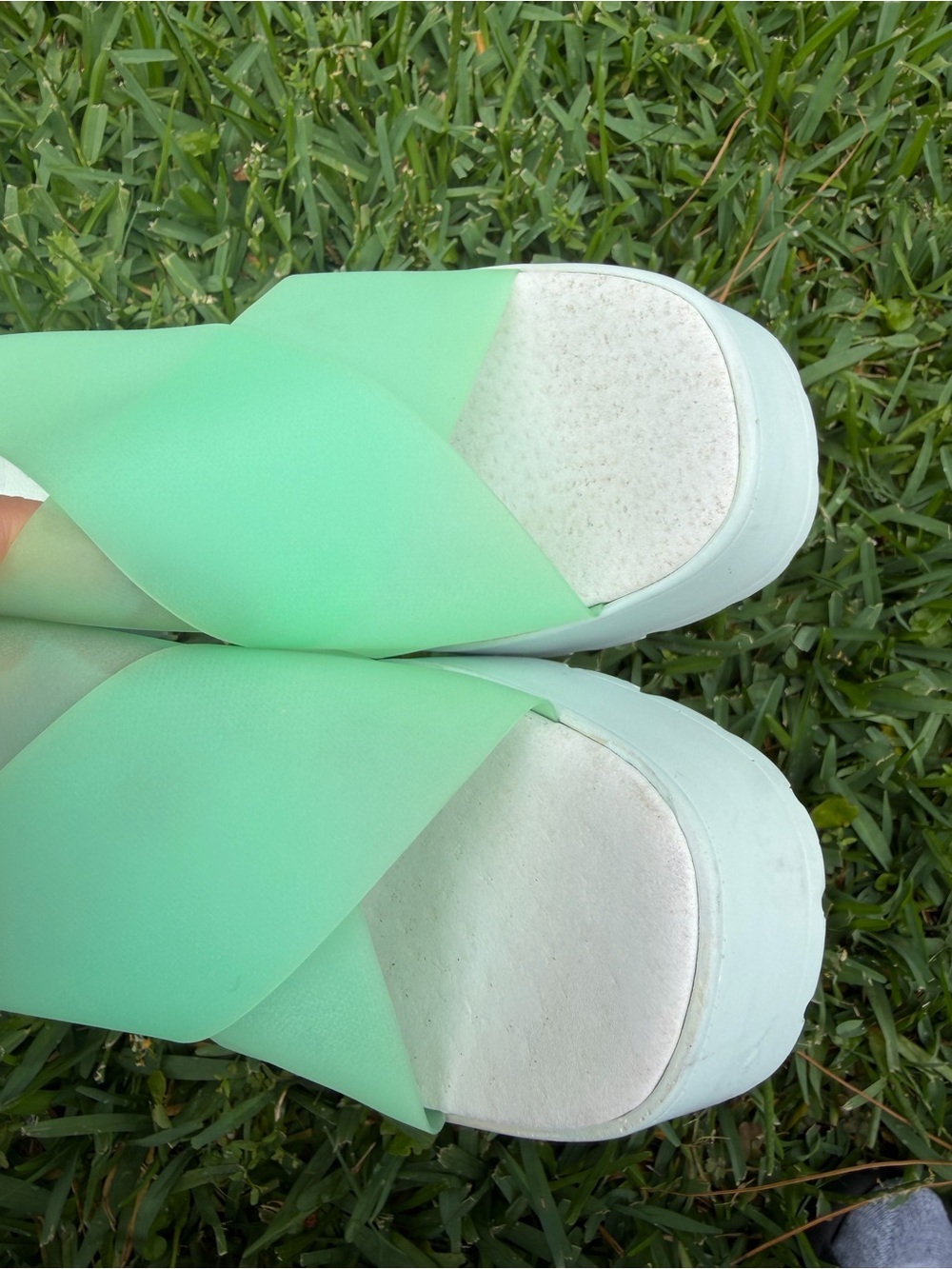 Miista London Mint Green Platform Mule Heels Size 8.5 Y2K 3.5” Heel - Picture 5 of 12